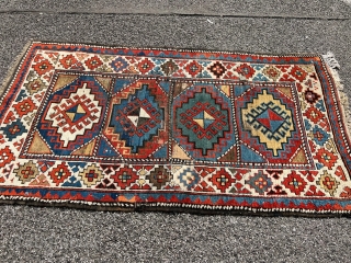 Antique Kazak rug, Age: 19th century. Size: ca. 170x90cm / 5'6''ft by 3ft some condition problems but still a very lovely rug http://www.najib.de          