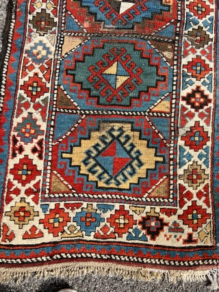 Antique Kazak rug, Age: 19th century. Size: ca. 170x90cm / 5'6''ft by 3ft some condition problems but still a very lovely rug http://www.najib.de          