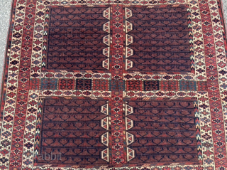 A very nice antique Turkmen Yomud Ensi, circa 150 years old. Very nice collectors piece. Size circa 160x130cm / 5,3ft by 4,3ft http://www.najib.de