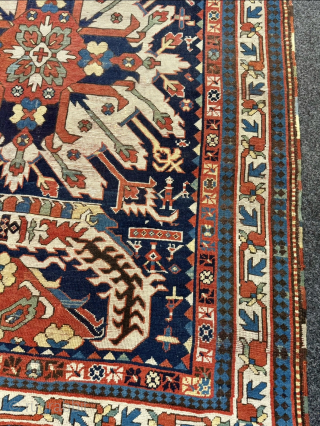 Rare Antique Eagle Kazak rug (Chelaberd / Sunburst), Caucasus circa 1800
A remarkable early example of the famous Eagle Kazak rugs: This rare Chelaberd piece from Karabagh features the iconic "Sunburst" medallion set  ...