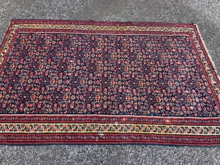 Antique Kurdish Senneh kilim from West-Persia, size: ca. 200x130cm / 6'6''ft by 4'3''ft                    