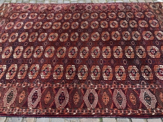 Antique Turkmen Tekke Main carpet, so-called Tekke "Buchara". Size: 330x220cm / 10'8''ft by 7'2''ft. Age: end of the 19th century             