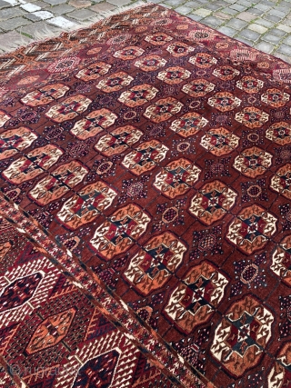 Antique Turkmen Tekke Main carpet, so-called Tekke "Buchara". Size: 330x220cm / 10'8''ft by 7'2''ft. Age: end of the 19th century             
