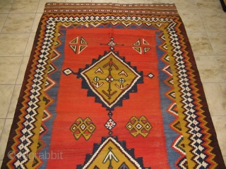 Very nice antique Qashqai kilim. Former Kossow collection. circa 1900. Size: 275x160cm / 9ft x 5'3''ft                 