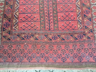 Antique Turkmen Ersari Ensi with beautiful Elem (skirt), size: ca. 205x140cm / 6'8'' x 4'6''ft                  