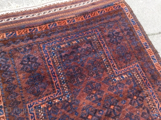 Antique Timuri Baluch prayer rug with glossy wool, size: ca. 125x85cm / 4'1''ft x 2'8''ft                  