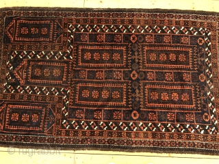 Antique Baluch prayer rug . Size : ca 150cm x 87cm / 5ft x 2'9''ft. Nice collector´s piece               