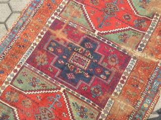 Antique East-Anatolian Kurdish rug with archaic design and beautiful colors, age: early 19th century. Size: 192x137cm / 6'3''ft x 4'5''ft Due to its high age this rug has some damage but it  ...