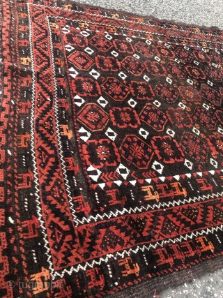 Antique animal Baluch rug, two caravans full of animals surrounding the Mina Khani field. Very charming collector´s piece, size: ca. 185x105cm / 6'1''ft by 3'5''ft        