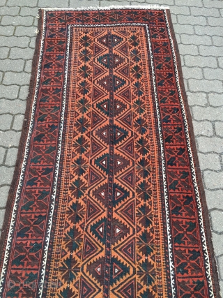 Beautiful antique Baluch runner, size: ca 370x93cm / 12'2'' x 3ft                      