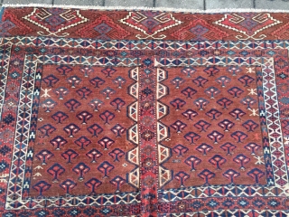 Antique Turkmen Yomud Ensi, 19th century. Size: 170x130cm / 5'6''ft x 4'3''ft                     