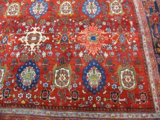 Highly decorative antique Malayer rug. Rare squarish size:ca. 400x395cm / 13'1''ft x 12'9''ft Good overall condition.                 