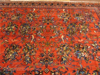 Antique Persian Oversize Bakhtiary carpet. Fine weave, beautiful design with birds and parrots. Good condition. Glossy and shiny wool. Age: circa 1900. Size: ca 630x400cm / 20'7'' x 13'1'' www.najib.de   