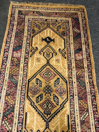 Antique camel ground Persian Sarab runner, age: 19th century. Very decorative, good condition, size: 430x118cm / 14'1''ft by 3'9''ft              