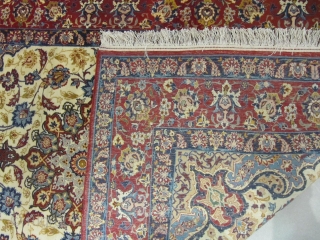 ref: S218/Isphahan  Persian rug , silk foundation , woven with silk and wool , perfect condition , full pile , 1930-1940 SIZE 1.05X 1.60, 5'3X3'5       