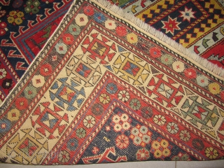 ref:S193/ Chirvan Caucasian antique rug end of 19Th century , perfect condition  size 1.65x 1.20,5'5x2'11                 