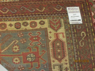 Ref:1933-kazak Fachralo Caucasian antique rug ,end of 19th century , mint condition , very rare Caucasian with a white background .2.45x1.72, 8'x5'8           