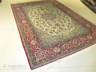 ref: S2295/Isfahan Persian antique rug ,early 2oth century,perfect condition 
2.60x 1.30, 8'6 x 4'3                   