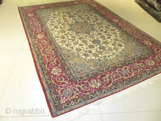 ref: S2295/Isfahan Persian antique rug ,early 2oth century,perfect condition 
2.60x 1.30, 8'6 x 4'3                   