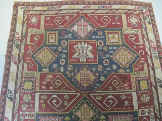 ref:S473/ Kuba Caucasian antique flat weave end of 19th century , 2.40 x 1.50 , 7'11 x 4'11 excellent condition for its age          