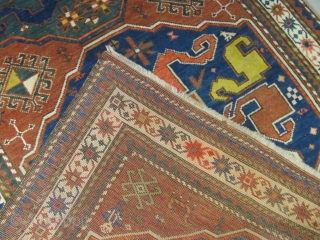 ref:S566 /Karabagh Chanzoresk caucasian antique rug ,end of 19th century , 2.50 x 1.25 8'2 x 4'1                