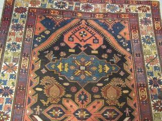 ref: S237 / Kuba lampa Caucasian antique rug , end of 19th century , perfect condition , Quit a big size for a Caucasian rug , size 3.40 x 1.90 , 11'  ...