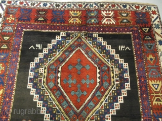 ref:914 /Chirvan Shahnazar Caucasian antique rug dated 1308 A.H - 1890 A.D , in excellent condition , no holes no repairs mint , size 3.30 x 1.60 , 10'10 x 5'3  