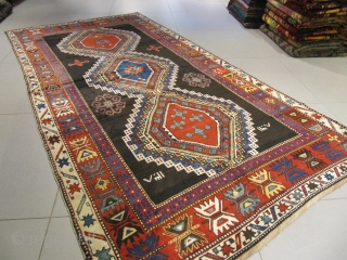 ref:914 /Chirvan Shahnazar Caucasian antique rug dated 1308 A.H - 1890 A.D , in excellent condition , no holes no repairs mint , size 3.30 x 1.60 , 10'10 x 5'3  