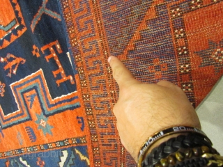 ref: S229 /Kazak Gendge Caucasian Antique rug ,in perfect condition , size 2.45x1.60 cm , 8'1" x 5;3"               