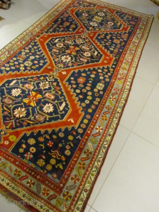 ref: S426 /Karabagh Shousha Caucasian Antique Rug ,perfect condition ,size 3.70x1.90 cm , 12'2"x6'3"                   