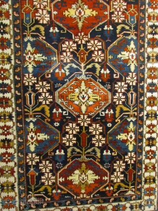 ref: S185 / Kuba konagend caucasian Antique Rug ,perfect condition ,size 1.45x1.00 cm 4'9"x3'3"                   