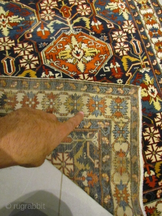 ref: S185 / Kuba konagend caucasian Antique Rug ,perfect condition ,size 1.45x1.00 cm 4'9"x3'3"                   