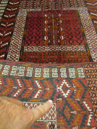 ref: s2275 /boukhara Khatchlou Antique Prayer Turkmen ,perfgect condition , size 1.50x1.00 cm , 4'11"x3'3"                  