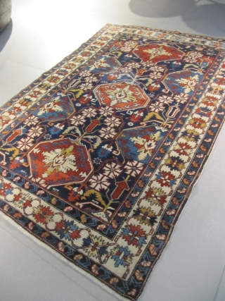 ref: 185 / KUBA SEICHOUR, CAUCASIAN ANTIQUE RUG END OF 19TH CENTURY, CARPET IS IN GOOD CONDITION FULL PILE, HAS JUST TWO SMALL REPAIRS
SIZE 4'9 X 3'3  /  1.45 X  ...