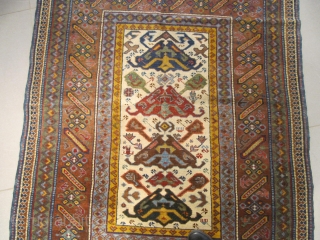 ref: S168 / Kuba Bidjov,caucasian antique rug ,very unusual combination with a tchi tchi border,end of 19th century,excellent condition for its age. 
size: 5'1 x 3'11  /  1.55 x 1.19
Contact  ...