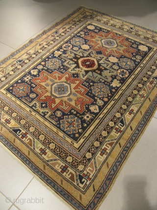 ref: S1779 / KUBA LESGHI , CAUCASIAN ANTIQUE RUG EARLY 20TH CENTURY , EXCELLENT CONDITION FOR ITS AGE.
size: 4'11 x 3'9  /  1.50 x 1.14      