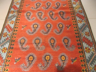 ref: S184 / Karabagh schoucha with boteh design, caucasian antique rug end of 19th century, excellent condition for its age, no repairs.
Size: 6'10 x 3'7  /  1.85 x 1.09
Contact number:  ...