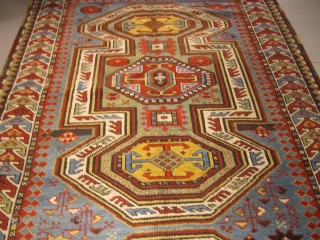 ref: S188 / Kuba Ordoutch, Caucasian antique rug end of 19th century,
Size: 5'3 X 4'3  /  1.60 x 1.30
Contact number: 0096170381112          