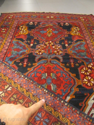 ref: S220 / KUBA CAUCASIAN ANTIQUE RUG, EARLY 20TH CENTURY EXCELLENT CONDITION 
size: 6'6 x 2'7  /  1.98 x 0.79           