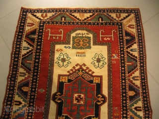 ref: S458 / KAZAK FACHRALO ,CAUCASIAN ANTIQUE PRAYER RUG  , dated 1320A.H-1900 A.D  ,PERFECT CONDITION
size: 5'8 x 3'7  /  1.73 x 1.09       