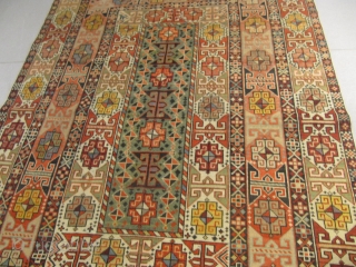 ref: S166 / CHIRVAN DAGHESTAN CAUCASIAN ANTIQUE RUG END OF 19TH CENTURY, perfect restored condition
size: 1.50 X 1.05  /  4' X 3'         