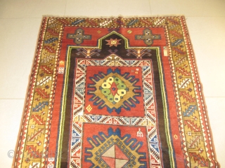 ref: S173 /Kazak Fakhralo, Caucasian antique rug, 19th century, perfect condition
size: 2.45 X 1.30  /  8' X 4'             