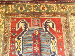 ref: S1592 / karabagh lenkoran caucasian antique rug dated 1920 A.D  excellent condition 
size: 2.05 X 1.30  /  6' X 4'         