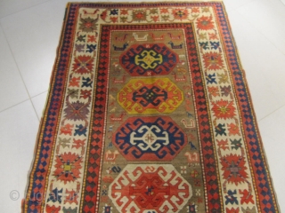 ref: S179 / GENDJE SILHANI CAUCASIAN ANTIQUE RUG END OF 19TH CENTURY ,PERFECT CONDITION 
size: 2.75 X 1.25  /  9' X 4'         