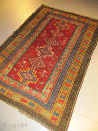 ref: S1837 / KARABAGH SILHANI CAUCASIAN ANTIQUE RUG 19TH CENTURY,perfect restored condition
size: 1.80 X 1.20  /  5' X 3'            