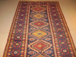 ref: 649 /  Kazak-Gendje-Caucasian rug, 20th century, perfect restored condition
size: 335 X 150  /  10' X 4'             