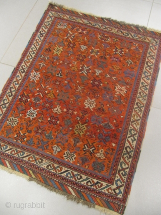 t) Afshar persian rug, 20th century, perfect condition
size: 105 X 0.80  /  3' X 2'                