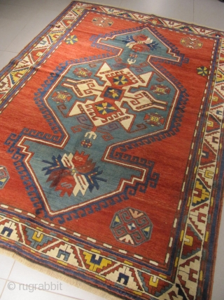 ref: 509 Kazak-Loripambak-Caucasian antique rug, 19th century, perfect restored condion
size: 260 X 180  /  8' X 5'

              