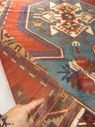 ref: 509 Kazak-Loripambak-Caucasian antique rug, 19th century, perfect restored condion
size: 260 X 180  /  8' X 5'

              