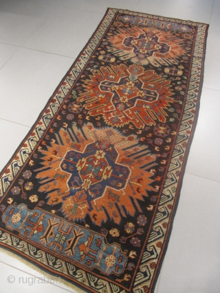 ak) Kuba Zeijwa Caucasian antique rug, 19th century, perfect condition
size: 2.55 X 1.00  /  8' X 3'              